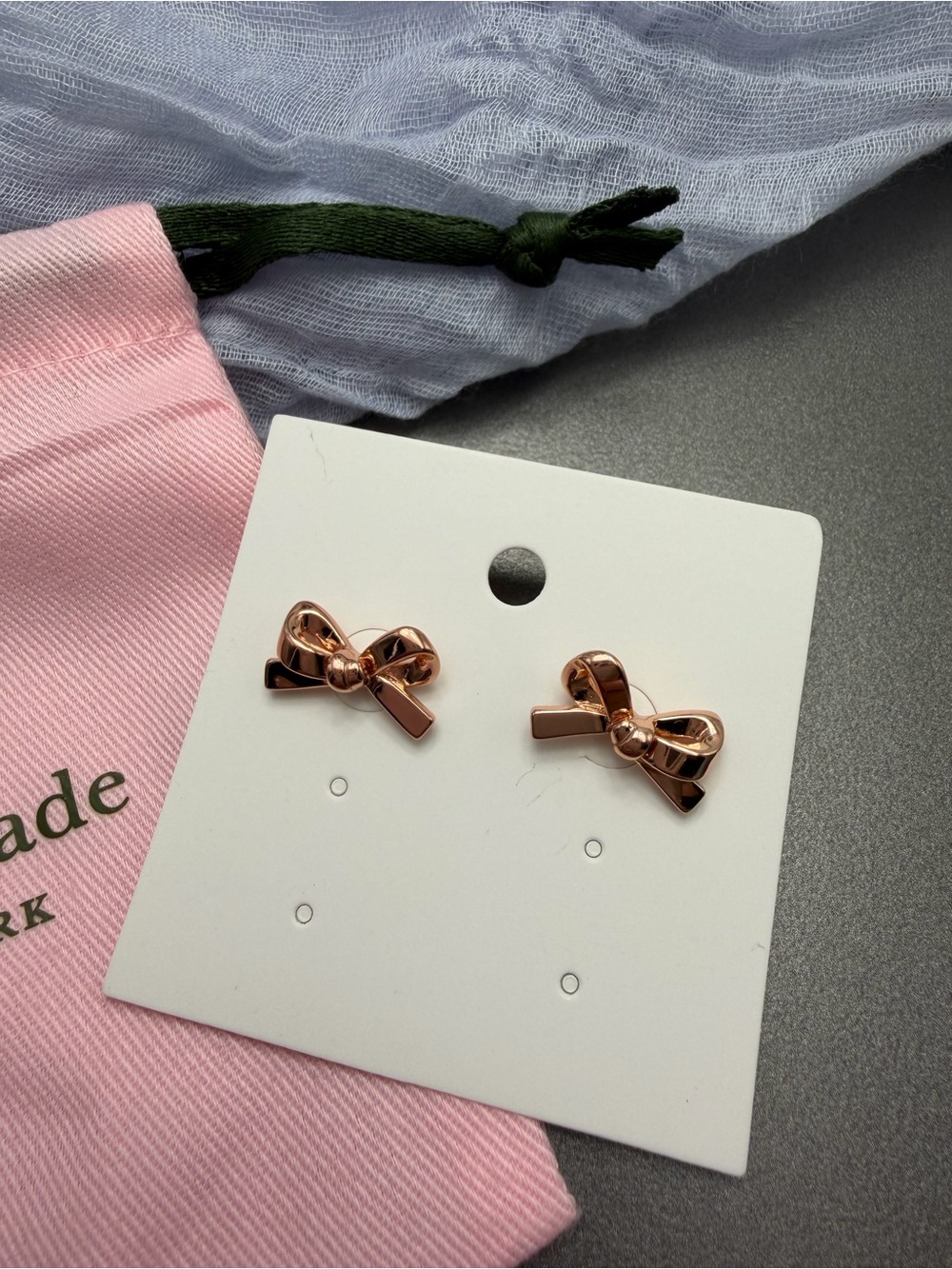 ⬇️⬇️ Kate Spade Rose Gold Bow Pierced Earrings #308